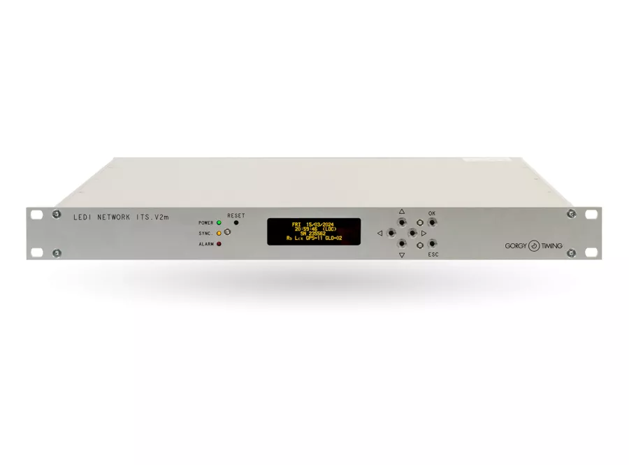 LEDI NETWORK ITS V2M 1U time server front panel