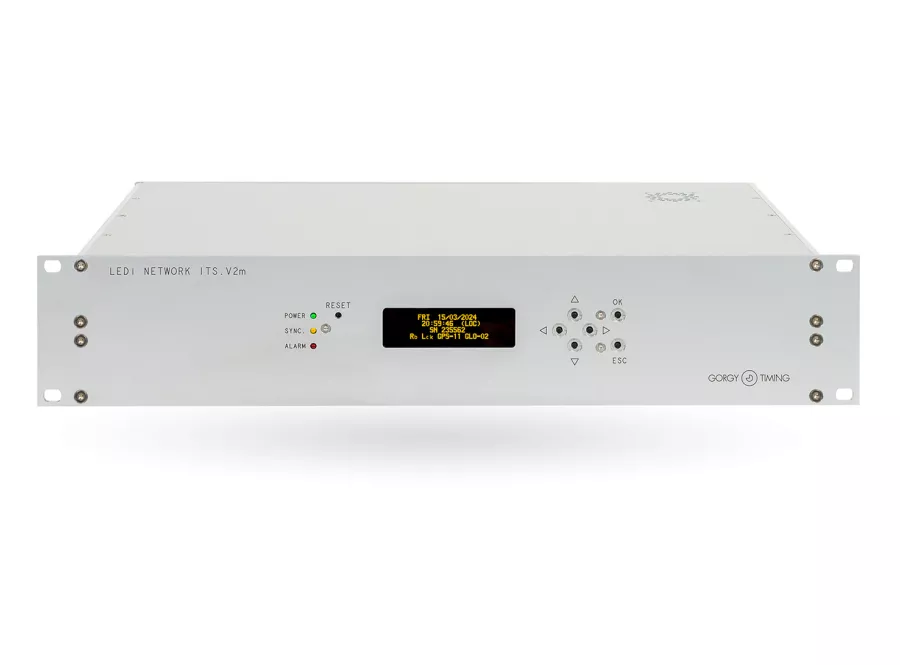 LEDI NETWORK ITS V2M 2U time server front panel